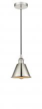  616-1P-PN-M8-PN - Edison - 1 Light - 7 inch - Polished Nickel - Mini Pendant