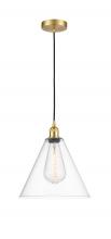  616-1P-SG-GBC-122 - Berkshire - 1 Light - 12 inch - Satin Gold - Mini Pendant