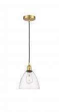  616-1P-SG-GBD-752 - Bristol - 1 Light - 8 inch - Satin Gold - Cord hung - Mini Pendant