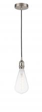  616-1P-SN-BB125LED - Edison - 1 Light - 6 inch - Brushed Satin Nickel - Cord hung - Mini Pendant