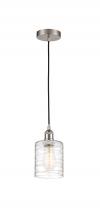  616-1P-SN-G1113 - Cobbleskill - 1 Light - 5 inch - Brushed Satin Nickel - Cord hung - Mini Pendant