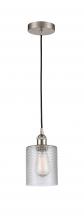  616-1P-SN-G112 - Cobbleskill - 1 Light - 5 inch - Brushed Satin Nickel - Cord hung - Mini Pendant