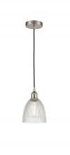  616-1P-SN-G382 - Castile - 1 Light - 6 inch - Brushed Satin Nickel - Cord hung - Mini Pendant