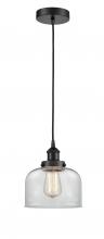  616-1PH-BK-G72 - Bell - 1 Light - 8 inch - Matte Black - Cord hung - Mini Pendant