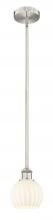  616-1S-SN-G1217-6WV - White Venetian - 1 Light - 6 inch - Brushed Satin Nickel - Stem Hung - Mini Pendant