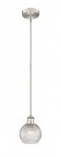  616-1S-SN-G122C-6CL - Athens - 1 Light - 6 inch - Brushed Satin Nickel - Cord hung - Mini Pendant