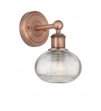  616-1W-AC-G555-6CL - Ithaca - 1 Light - 6 inch - Antique Copper - Sconce