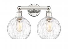  616-2W-PN-G1215-8 - Athens Water Glass - 2 Light - 17 inch - Polished Nickel - Bath Vanity Light