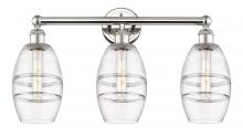  616-3W-PN-G557-6CL - Vaz - 3 Light - 24 inch - Polished Nickel - Bath Vanity Light