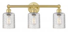  616-3W-SG-G112C-5CL - Cobbleskill - 3 Light - 23 inch - Satin Gold - Bath Vanity Light