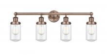  616-4W-AC-G312 - Dover - 4 Light - 32 inch - Antique Copper - Bath Vanity Light