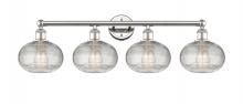  616-4W-PN-G555-8CL - Ithaca - 4 Light - 35 inch - Polished Nickel - Bath Vanity Light