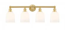  616-4W-SG-G558-6GWH - Bella - 4 Light - 33 inch - Satin Gold - Bath Vanity Light