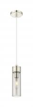  617-1P-PN-G617-8SM - Boreas - 1 Light - 3 inch - Polished Nickel - Cord Hung - Mini Pendant