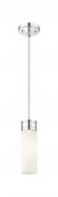  617-1S-PC-G617-8WH - Boreas - 1 Light - 3 inch - Polished Chrome - Stem Hung - Mini Pendant