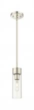  617-1S-PN-G617-8CL - Boreas - 1 Light - 3 inch - Polished Nickel - Stem Hung - Mini Pendant