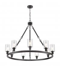  840-BK-G804 - Clymer - 9 Light - 40 inch - Matte Black - Chain Hung - Chandelier