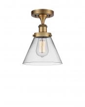  916-1C-BB-G42 - Cone - 1 Light - 8 inch - Brushed Brass - Semi-Flush Mount