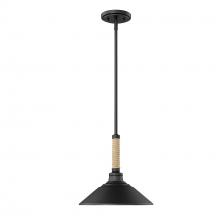 Golden 3318-M NB - Journey 1 Light Pendant in Natural Black with Natural Black Shade