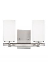  4424602-962 - Alturas contemporary 2-light indoor dimmable bath vanity wall sconce in brushed nickel silver finish