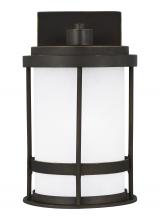  8590901D-71 - Wilburn modern 1-light outdoor exterior Dark Sky compliant small wall lantern sconce in antique bron