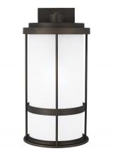  8790901D-71 - Wilburn modern 1-light outdoor exterior Dark Sky compliant large wall lantern sconce in antique bron