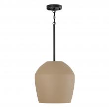  354212SN - 1-Light Handcrafted Terracotta Pendant in Sienna and Matte Black