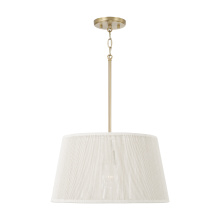 Capital 357913MA - 17.75" W x 10" H 1-Light Handcrafted Pendant in Matte Brass with Hand-wrapped Bleached Natur