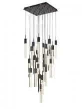  HF1904-25-GL-BK-C - The Original Glacier Avenue Collection Dark Bronze 25 Light Pendant Fixture with Clear Crystal