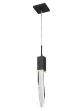  HF1901-1-AP-BK-C - The Original Aspen Collection Brushed Brass Single Pendant with Clear Crystal