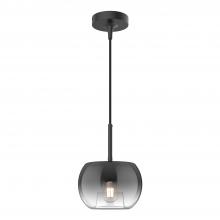  PD57508-BK/SM - Samar 8-in Black/Smoked 1 Light Pendant