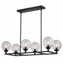  H0278 - Lander 35-in. 6 Light Linear Chandelier Matte Black