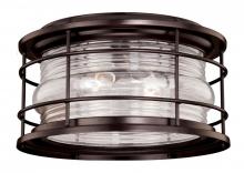  T0166 - Hyannis 12.63-in Outdoor Flush Mount Ceiling Light Burnished Bronze