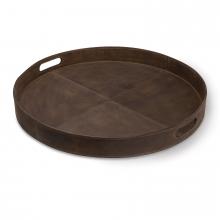  20-1582BRN - Regina Andrew Derby Round Leather Tray (Brown)