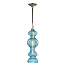  1600-AGB-BL - 1 LIGHT PENDANT WITH BLUE GLASS