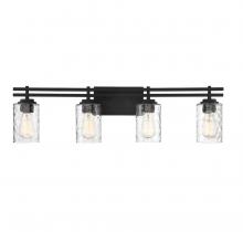  V6-L8-6090-4-BK - Baxter 4-Light Bathroom Vanity Light in Black