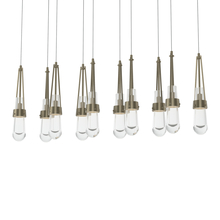  131207-SKT-LONG-84-ZM0434 - Link 10-Light Clear Glass Pendant