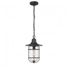  2932-PBK - 1-Light Outdoor Hanging Lantern Powder Coated Black