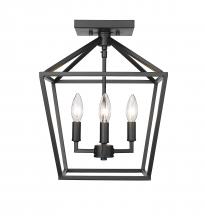  3334-MB - 4-Light Semi-Flush Ceiling Mount Matte Black