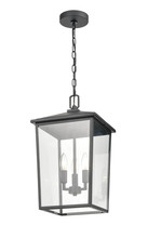  2973-PBK - Fetterton 3-Light Outdoor Hanging Lantern Powder Coated Black