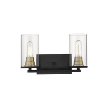  3492-MB/HBZ - Pasadena 2-Light Vanity Matte Black/Heirloom Bronze