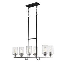  3506-MB/BN - Clifton 6-Light Island Matte Black/Brushed Nickel