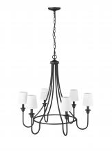  12206-MB - Artemis 6-Light Chandelier Ceiling Light Matte Black