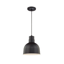  RDBC10-SB - R Series 1-Light Cord Hung Deep Bowl Shade Satin Black