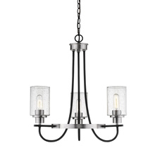  3503-MB/BN - Clifton 3-Light Chandelier Ceiling Light Matte Black/Brushed Nickel