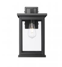  4126-PBK - Bowton II 1-Light Outdoor Wall Sconce Powder Coated Black