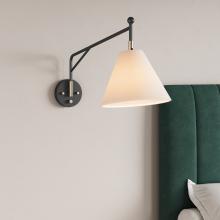  13001-MB/VB - Elane 1-Light Swing Arm Sconce Light Matte Black/Vintage Brass