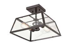  8022-PBZ - Grant 2-Light Outdoor Flush Mount Powder Coated Bronze