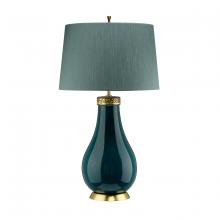  QN-HAVERING-TL - Havering Table Lamp in Azure Turquoise and Aged Brass