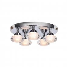  63979LEDD-CH/ACR - 5 Light Cluster LED Flush Mount